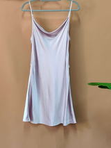 Egendefinert utskrift Sexy Cowl Neck Slip Dress 100 Silke med splitt for kvinner for engros